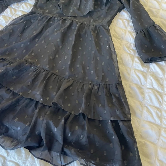 Miss Me black chiffon ruffle mini dress - Picture 3 of 9